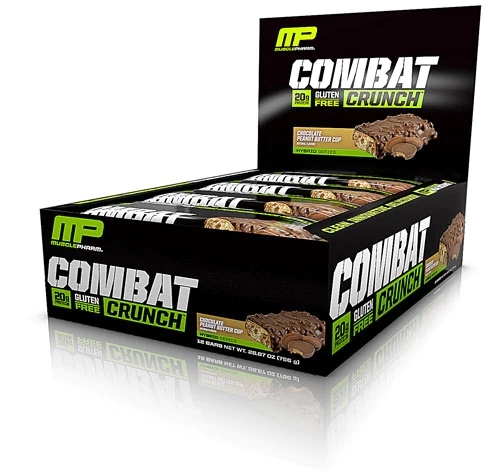 MusclePharm Combat Crunch Bars Chocolate Peanut Butter Cup - 12 Unidades (Aprox. 60g cada)