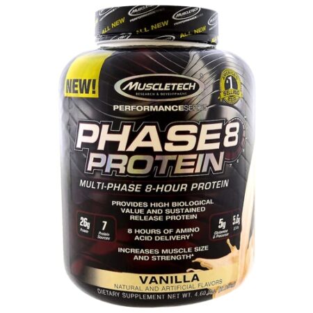 MuscleTech Phase 8™ Multi-Phase 8-Hour Protein Vanilla -- 4.5 lb