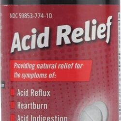 NatraBio Acid Relief - 100 Comprimidos Mastigáveis para Alívio da Azia e Indigestão