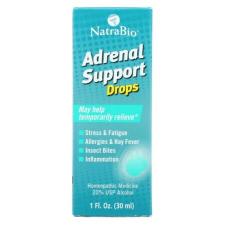 NatraBio Adrenal Support Drops -- 1 fl oz