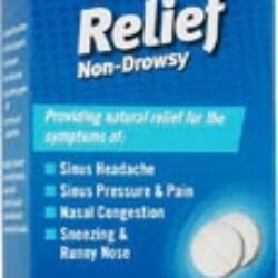 NatraBio Sinus Relief Não Sonolento - 60 Comprimidos: Alívio Rápido e Natural para Congestão Nasal e Sinusite
