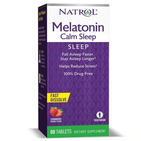 Natrol Advanced Melatonin Calm Sleep Fast Dissolve Strawberry -- 60 Tablets