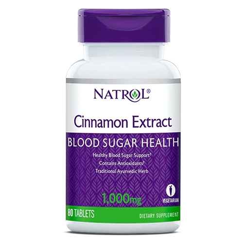 Natrol Extrato de Canela 1000mg - 80 Comprimidos Vegetarianos - Saúde e Bem-Estar