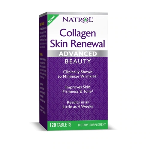 Natrol Collagen Skin Renewal - 120 Comprimidos: Rejuvenesça Sua Pele de Dentro para Fora