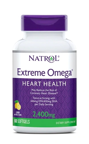 Natrol Extreme Omega® Limão - 2400mg de Ômega-3 - 60 Cápsulas Gelatinosas