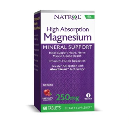 Natrol High Absorption Magnesium Cranberry Apple -- 60 Chewable Tablets