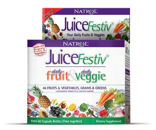 Natrol JuiceFestiv Daily Fruit and Daily Veggie - 60 Cápsulas: Nutrição Essencial para o Seu Bem-Estar Diário