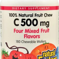 Natural Factors Vitamina C Mastigável Sabor Frutas Mistas 500mg - 180 Pastilhas