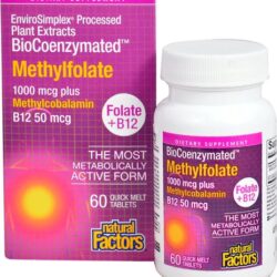 Natural Factors BioCoenzymated™ Metilfolato 1000 mcg - 60 Comprimidos: Energia e Bem-Estar para Você