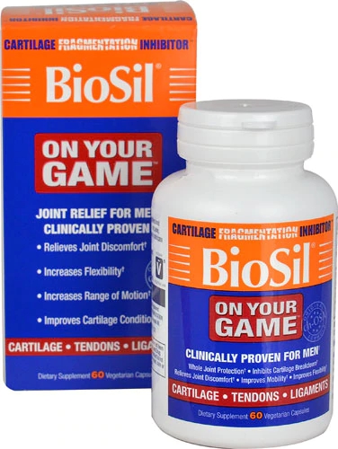 Natural Factors BioSil® On Your Game™ Alívio para Articulações Masculinas - 60 Cápsulas Vegetarianas