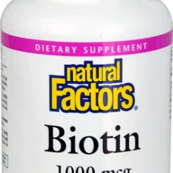 Natural Factors Biotina 1000 mcg - 90 Cápsulas Vegetarianas: Saúde e Beleza para Você