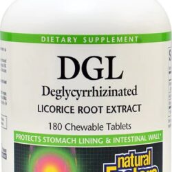 Natural Factors DGL Alcaçuz Deglicirrizinado - 180 Comprimidos Mastigáveis para Bem-Estar Digestivo