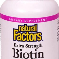 Natural Factors Biotina Extra Força 10000 mcg - 60 Cápsulas Vegetarianas | Cabelo, Pele e Unhas Fortes