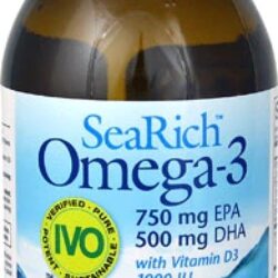 Natural Factors SeaRich™ Ômega-3 750mg EPA 500mg DHA com Vitamina D3 Sabor Limão Merengue - 200ml