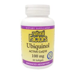 Natural Factors Ubiquinol QH® Active CoQ10 - 100mg - 30 Cápsulas de Gelatina Mole - Energia e Saúde Cardiovascular