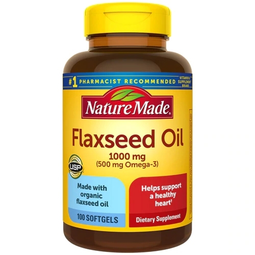 Nature Made Óleo de Linhaça 1000mg - 100 Softgels | Saúde Cardiovascular e Bem-Estar