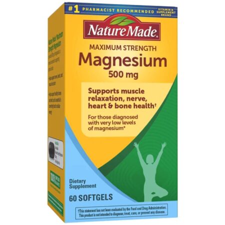 Nature Made Maximum Strength Magnesium -- 500 mg - 60 Softgels