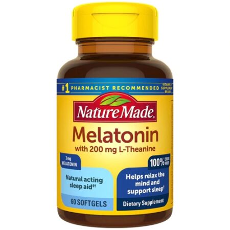 Nature Made Melatonin + 200 mg L-Theanine -- 3 mg - 60 Softgels