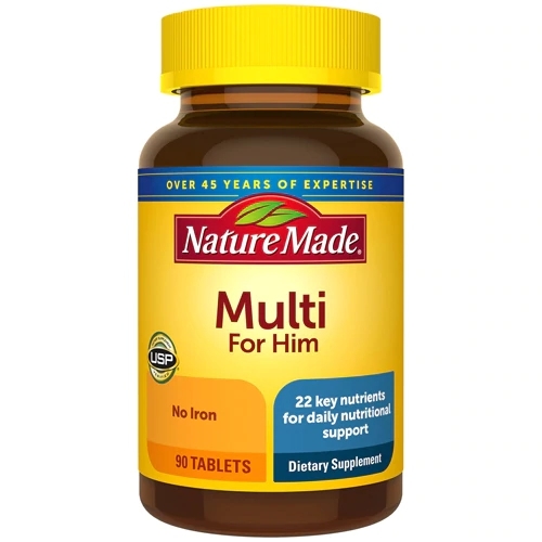 Nature Made Multi For Him Sem Ferro - 90 Comprimidos | Suporte Nutricional Completo para Homens