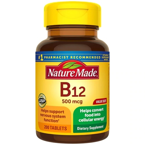 Nature Made Vitamina B12 500 mcg - 200 Comprimidos - Energia e Saúde Neural