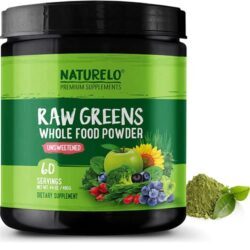 NATURELO Raw Greens Superalimento em Pó Integral Sem Açúcar - 1247g