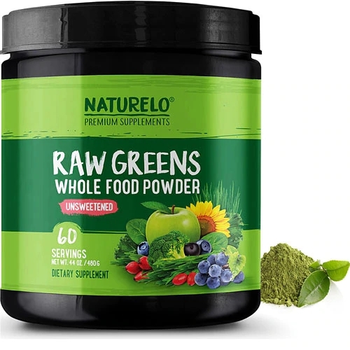 NATURELO Raw Greens Superalimento em Pó Integral Sem Açúcar - 1247g