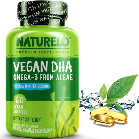 NATURELO Vegan DHA Omega-3 From Algae -- 60 Vegan Softgels