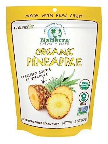 Abacaxi Orgânico Liofilizado Cru Nature's All Foods - 43g: Sabor Tropical Puro e Nutrição Intensificada