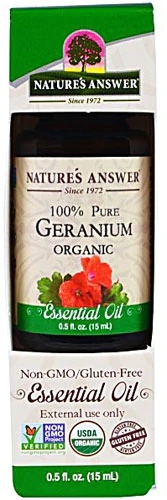 Óleo Essencial de Gerânio Orgânico 100% Puro Nature's Answer - 15ml (0.5 fl oz) | Bem-Estar e Aromaterapia