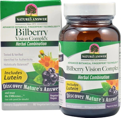 Nature's Answer Bilberry Vision Complex - 60 Cápsulas Vegetarianas para Saúde Ocular