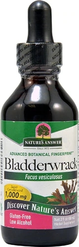 Nature's Answer Bladderwrack (Alga Marinha) - Extrato Líquido 1000mg / 59ml - Suporte à Tireoide e Metabolismo