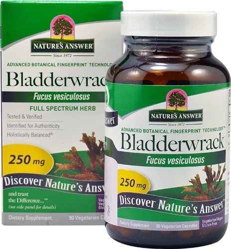 Nature's Answer Bladderwrack 250mg - 90 Cápsulas Vegetarianas | Saúde da Tireoide e Bem-Estar