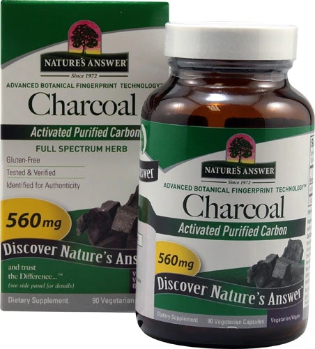 Carvão Ativado Nature's Answer 560 mg - 90 Cápsulas Vegetarianas | Desintoxicação e Bem-Estar