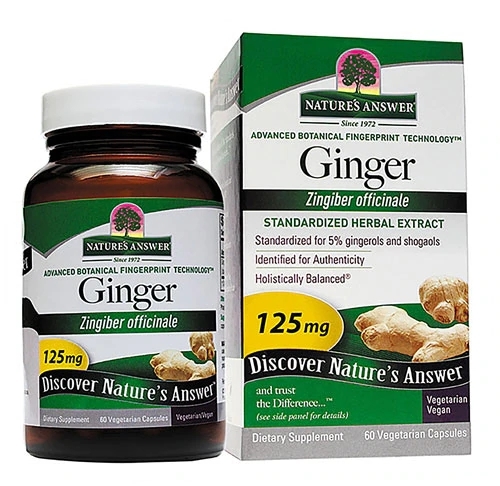 Nature's Answer Ginger Rhizome - 60 Cápsulas Vegetarianas | Saúde Digestiva e Bem-Estar
