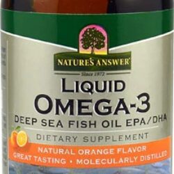 Nature's Answer Ômega 3 Óleo de Peixe Sabor Laranja 473ml - Saúde do Coração e Bem-Estar