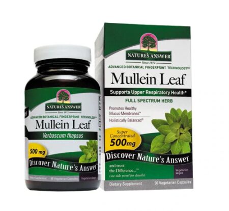 Nature's Answer Mullein Leaf -- 500 mg - 90 Vegetarian Capsules