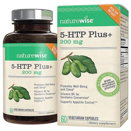 Natures Benefit 5-HTP Plus -- 200 mg - 60 Vegetarian Capsules