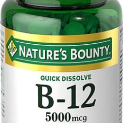 Nature's Bounty B12 5000mcg - 40 Comprimidos de Dissolução Rápida Sabor Cereja Natural