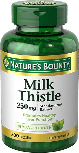 Nature's Bounty Cardo Mariano 250mg - 200 Cápsulas - Suporte ao Fígado