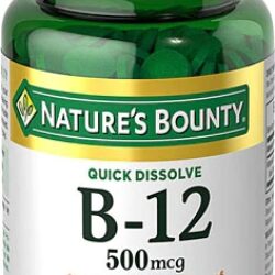 Nature's Bounty Vitamina B12 Sublingual Sabor Cereja Natural - 500 mcg - 100 Microcomprimidos