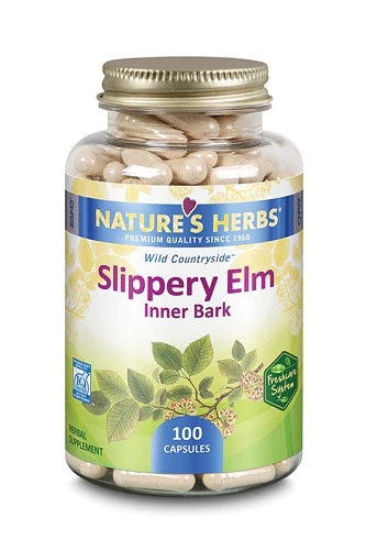 Nature's Herbs Slippery Elm Inner Bark - 100 Cápsulas para Bem-Estar Digestivo e Imunológico