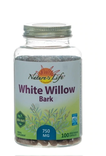 Nature's Herbs Casca de Salgueiro Branco 750mg - 100 Cápsulas Vegetarianas | Alívio Natural