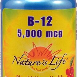 Nature's Life Vitamina B12 5000mcg - 50 Pastilhas Sabor Cereja - Energia e Bem-Estar