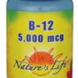 Nature's Life B-12 Cherry 5000 mcg - 100 Pastilhas - Energia e Bem-Estar