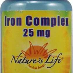 Nature's Life Iron Complex - 25mg de Ferro - 50 Cápsulas Vegetarianas
