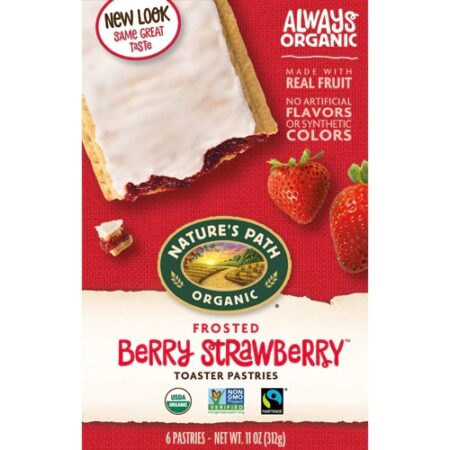 Nature's Path Organic Frosted Toaster Pastries Berry Strawberry -- 6 Pastry