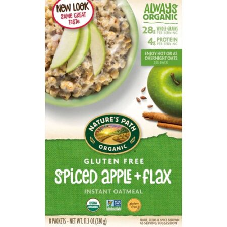 Nature's Path Organic Gluten Free Instant Hot Oatmeal Spiced Apple with Flax -- 8 Packets