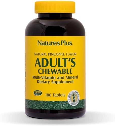 Nature's Plus Multivitamínico Mastigável Sabor Abacaxi Natural - 180 Comprimidos para Adultos