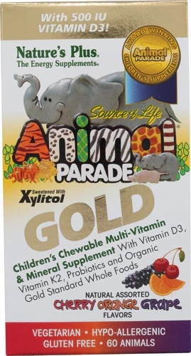 Nature's Plus Animal Parade Gold Multivitamínico Mastigável - 60 Unidades