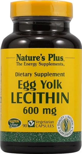 Nature's Plus Lecitina de Gema de Ovo 600mg - 90 Cápsulas Vegetarianas | Suporte Cognitivo e Bem-Estar